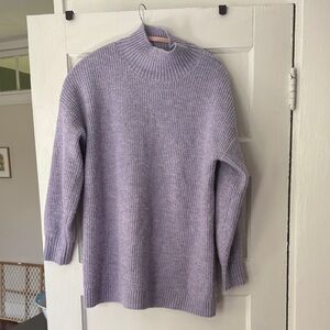 LOFT Lavender Ribbed Turtleneck Sweater